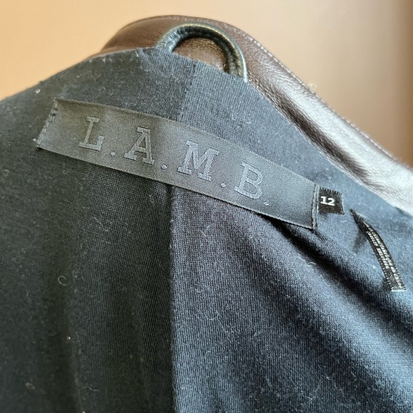 L.A.M.B. leather bomber jacket -black - Picture 12 of 14